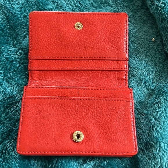 Orange/Salmon colored leather Tory Burch small wallet - Picture 2 of 11